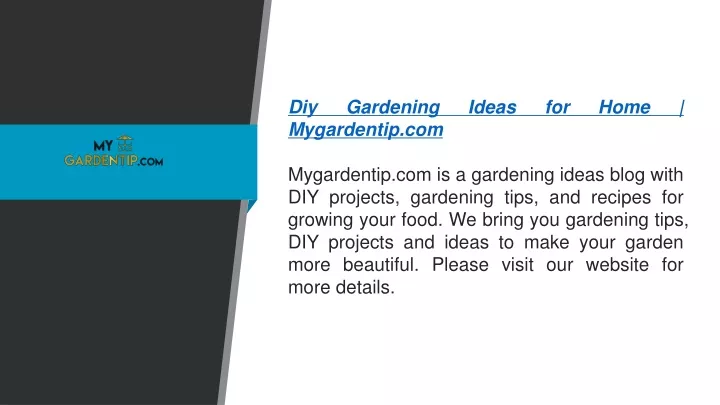 diy gardening ideas for home mygardentip