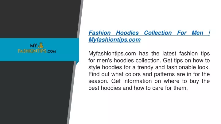 fashion hoodies collection for men myfashiontips