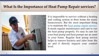 What Is the Importance of Heat Pump Repair services