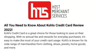 all you need to know about kohls credit card