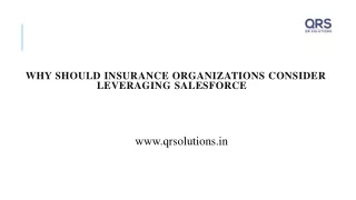 why should insurance organizations consider