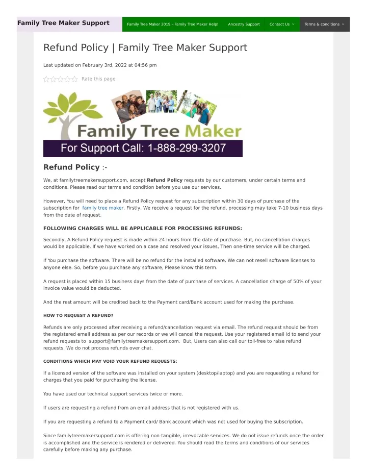 family tree maker support