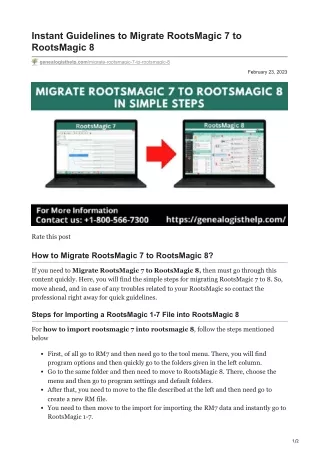 Migrate RootsMagic 7 to RootsMagic 8