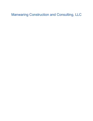 Manwaring Construction and Consulting, LLC