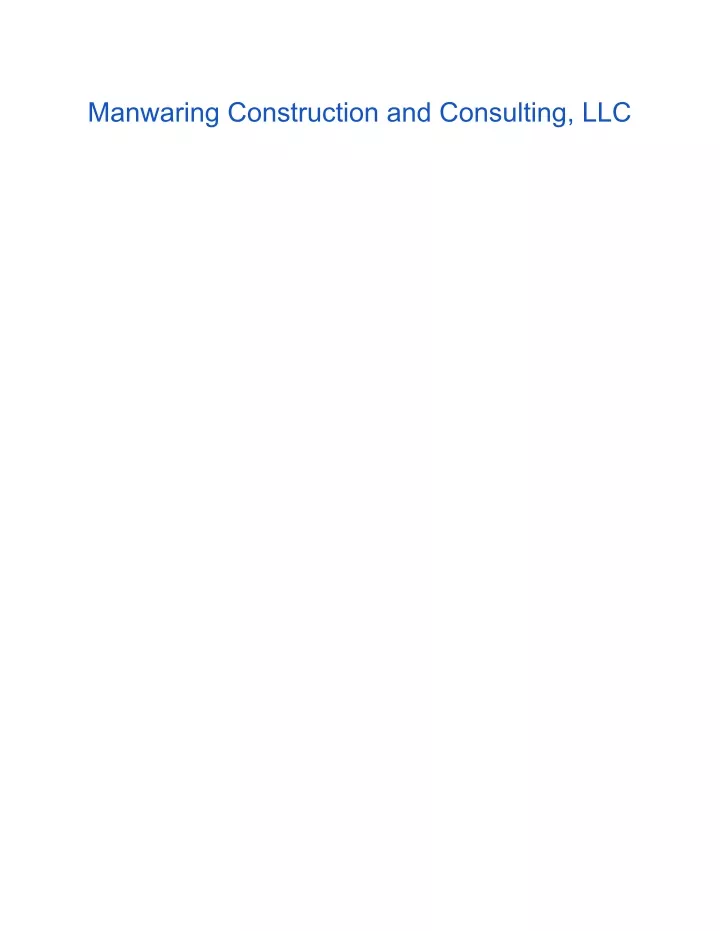 manwaring construction and consulting llc