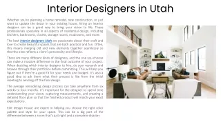 Interior Designers in Utah