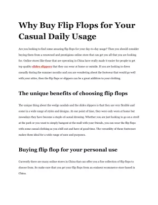 why buy flip flops for your casual daily usage