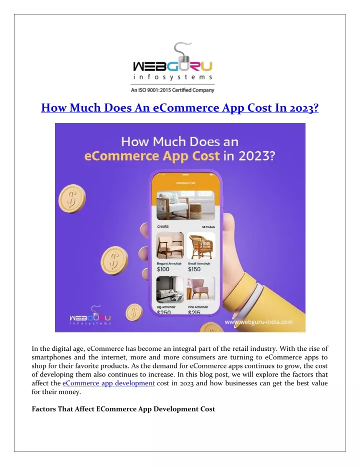 how much does an ecommerce app cost in 2023