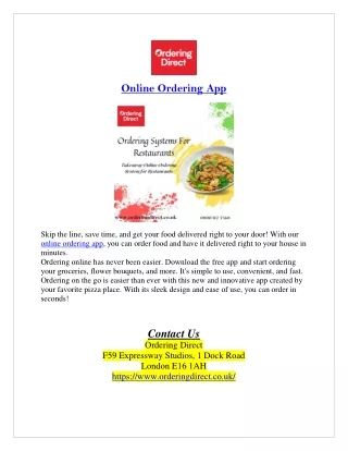 Ease your life with the online ordering app