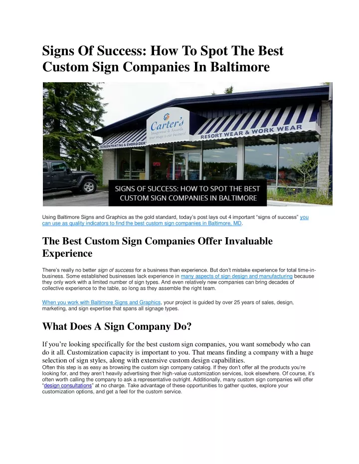 signs of success how to spot the best custom sign