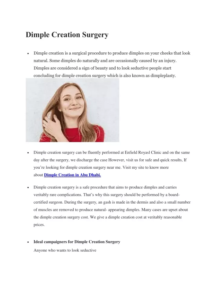 dimple creation surgery