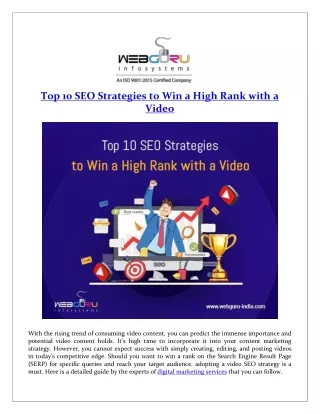 top 10 seo strategies to win a high rank with