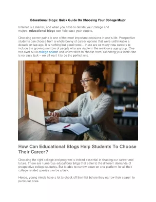 Educational Blogs