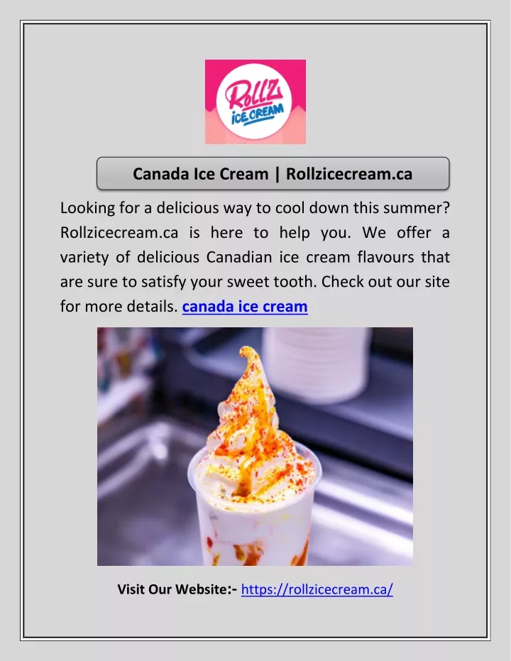 canada ice cream rollzicecream ca