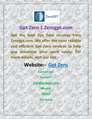 Gpt Zero | Zerogpt.com