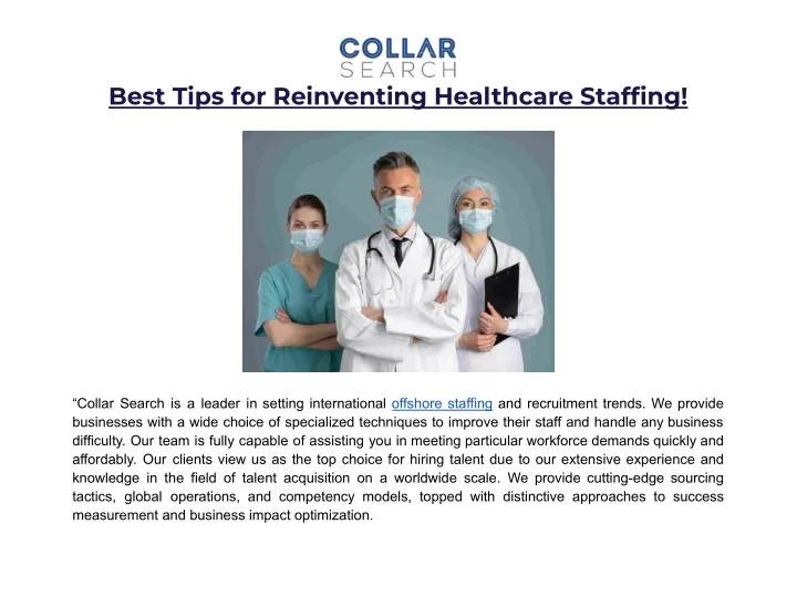 best tips for reinventing healthcare staffing