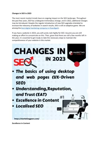 changes in seo in 2023 the most recent market