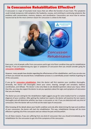 is concussion rehabilitation effective