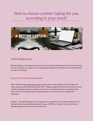how to choose a better laptop for you according