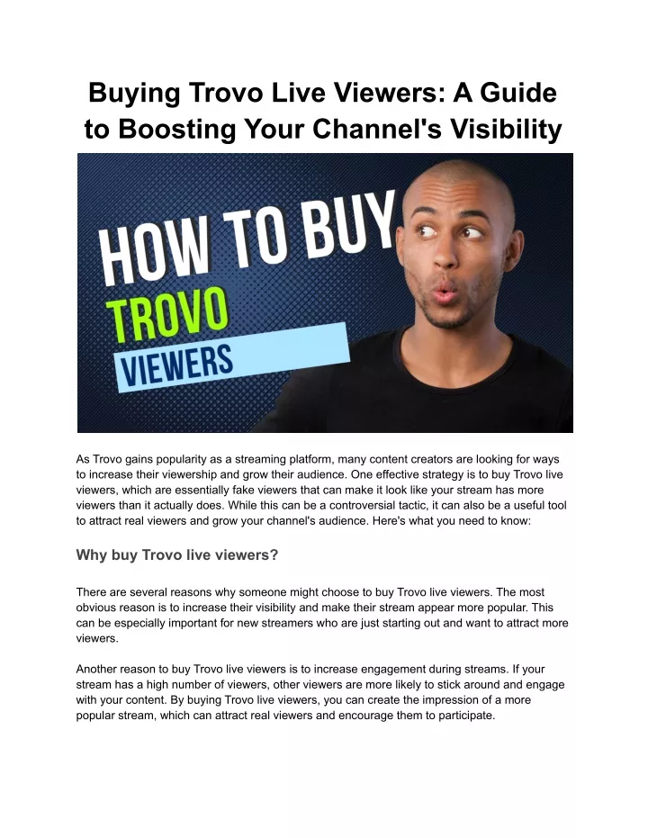 buying trovo live viewers a guide to boosting