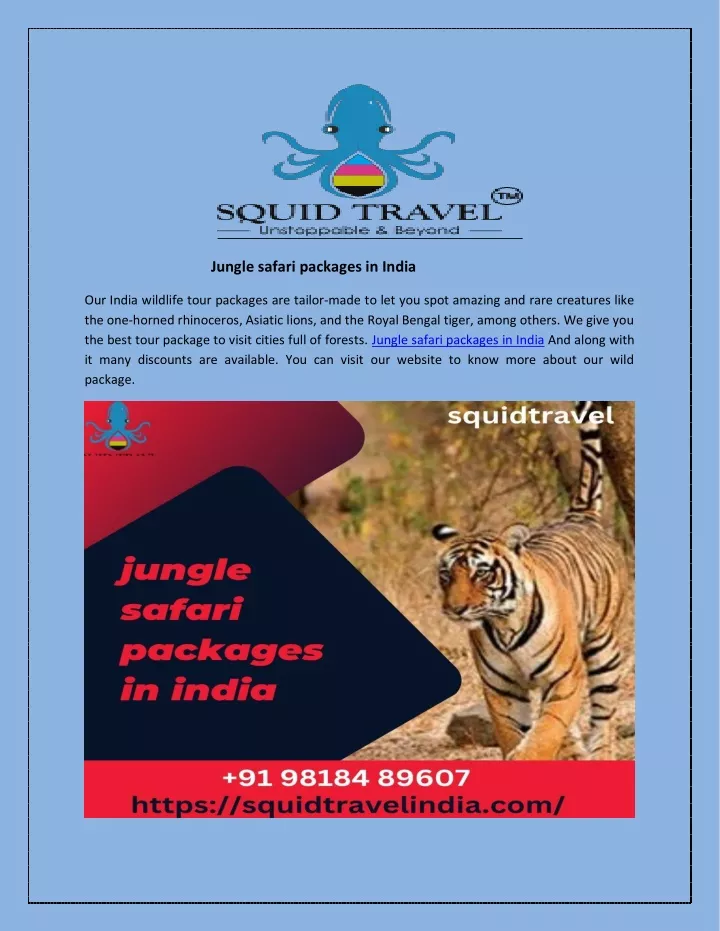 jungle safari packages in india