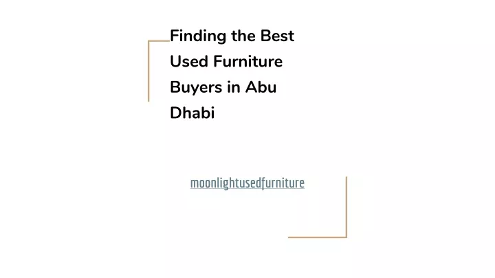 finding the best used furniture buyers in abu dhabi