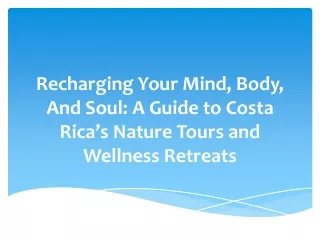 Recharging Your Mind, Body, And Soul A Guide to Costa Rica’s Nature Tours and Wellness Retreats