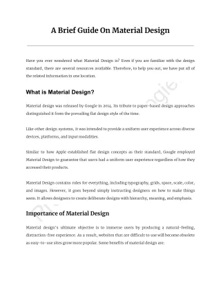 A Brief Guide On Material Design