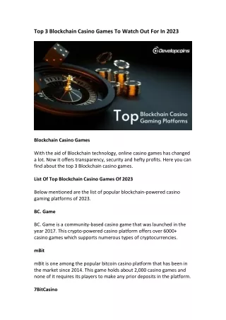 top 3 blockchain casino games to watch