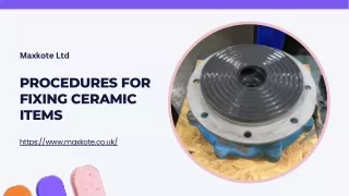 Procedures for Fixing Ceramic Items
