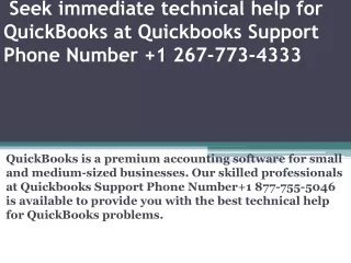 Seek immediate technical help for QuickBooks at Quickbooks Support Phone Number