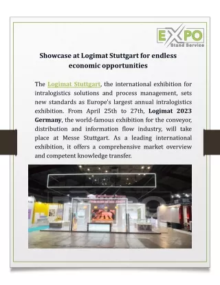 Showcase at Logimat Stuttgart for endless economic opportunities