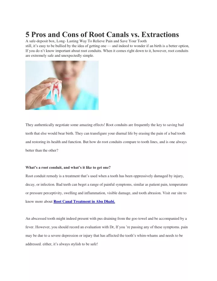 5 pros and cons of root canals vs extractions