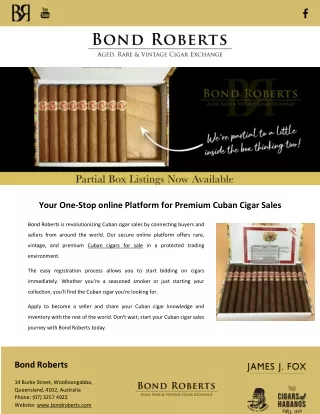 Your One-Stop online Platform for Premium Cuban Cigar Sales
