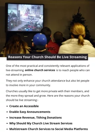 Reasons Your Church Should Be Live Streaming
