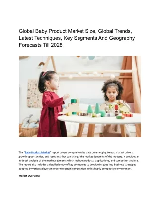 Global Baby Product Market