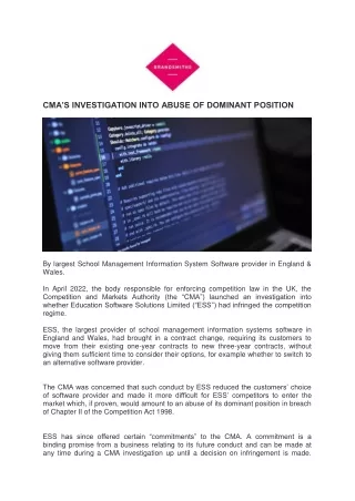 cma s investigation into abuse of dominant
