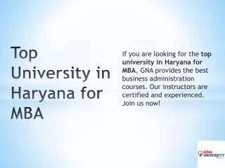 Top University in Haryana for MBA