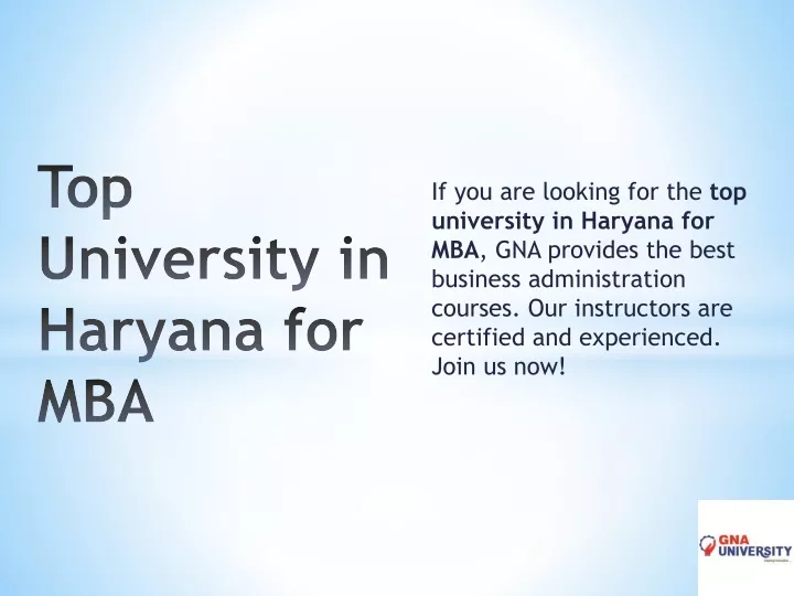 top university in haryana for mba