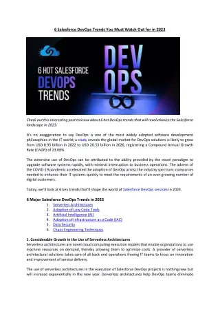 6 Salesforce DevOps Trends You Must Watch Out for in 2023