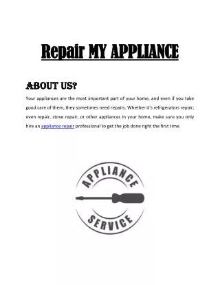 repair my appliance repair my appliance