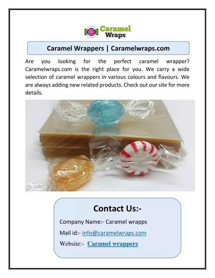 caramel wrappers caramelwraps com
