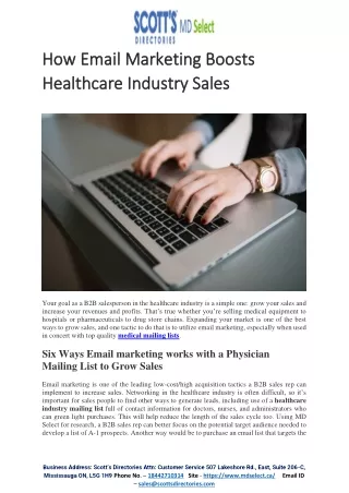 How Email Marketing Boosts Healthcare Industry Sales