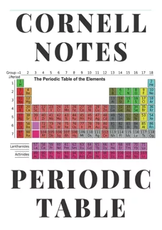 PDF/BOOK Cornell Notes Notebook College Ruled For Students - Periodic Table of E