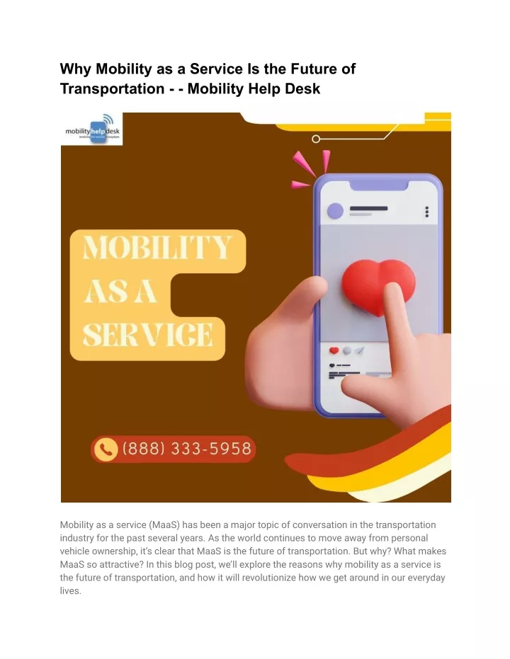 why mobility as a service is the future