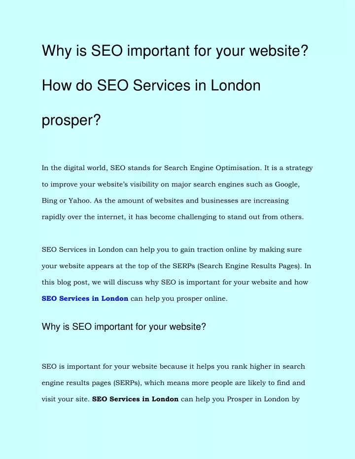 why is seo important for your website