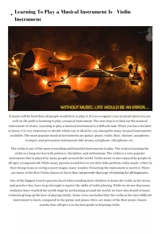 Learning To Play a Musical Instrument Is - Violin Instrument (1)