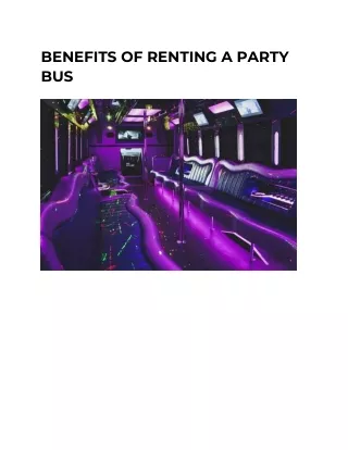 benefits of renting a party bus