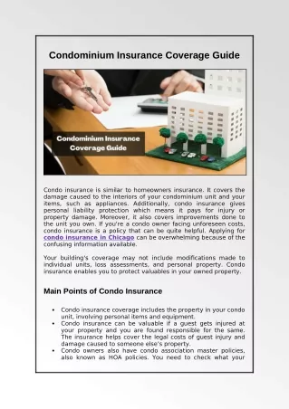 Condominium Insurance Coverage Guide