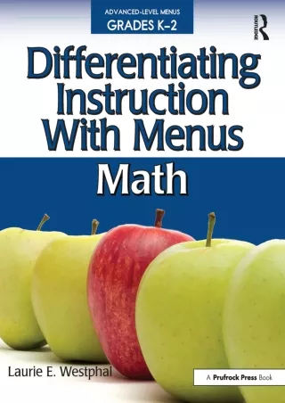 DOWNLOAD/PDF  Differentiating Instruction With Menus: Math (Grades K-2)